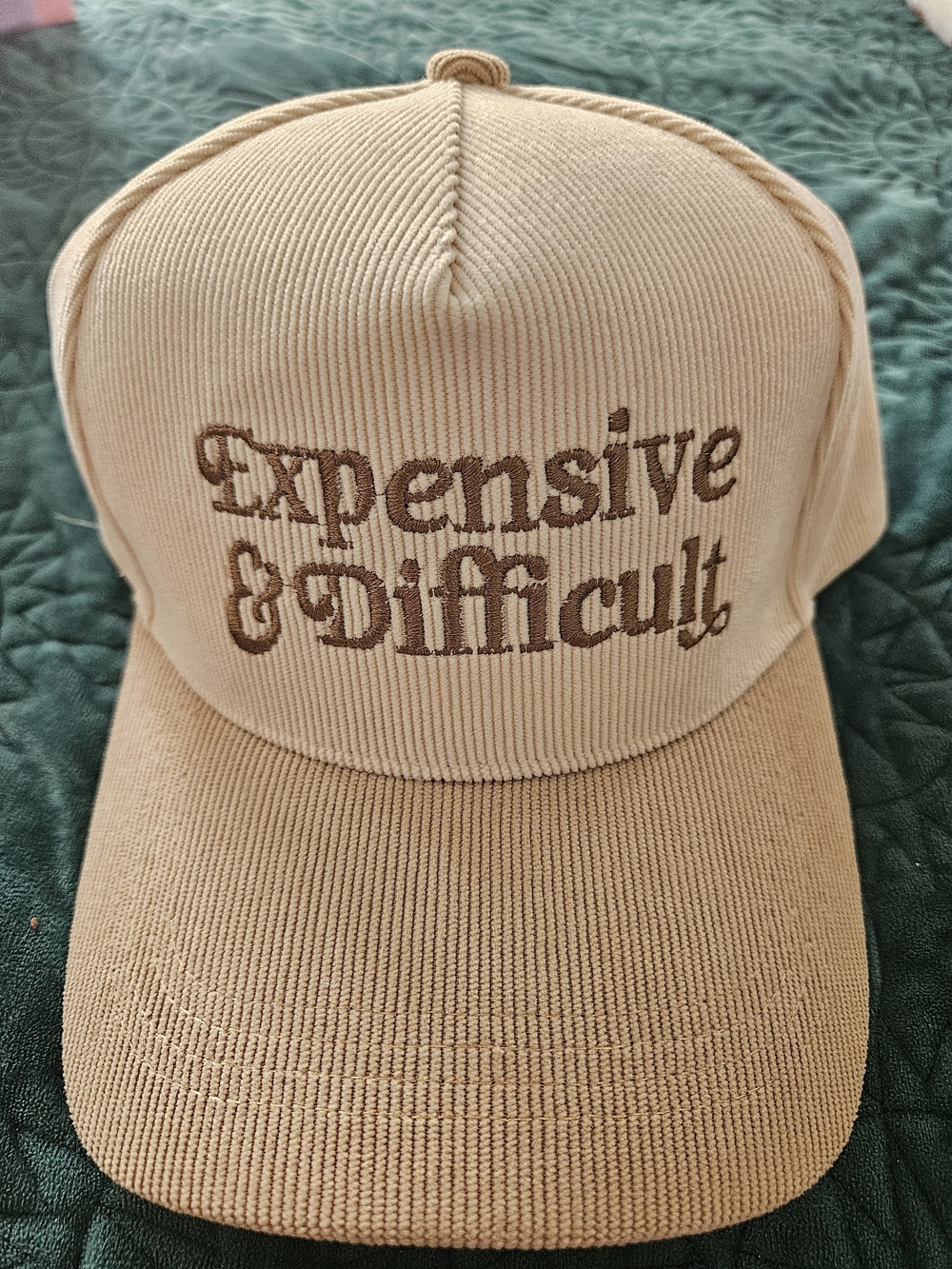 Expensive & Difficult Beige Corduroy Trucker Cap